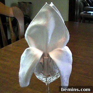 Roundup: Six Creative Napkin Flower Ideas 4 Iris napkin fold