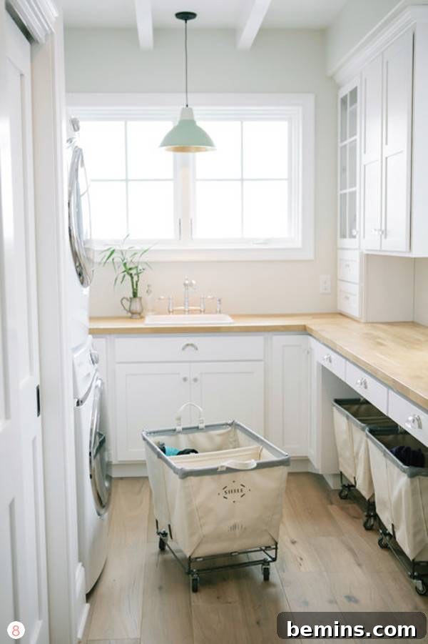 Top Laundry Room Transformations 17 Laundry room with industrial hamper