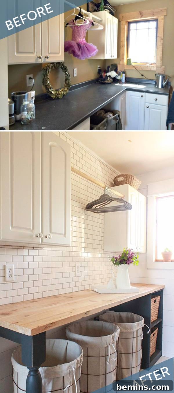 Top Laundry Room Transformations 23 Before and after incredible laundry room renovation