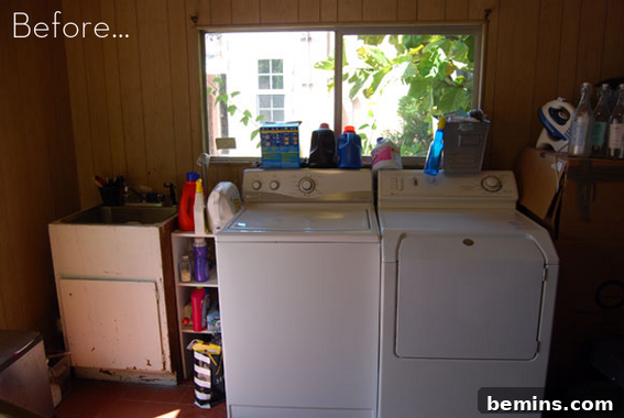 Top Laundry Room Transformations 27 Cluttered laundry room before makeover