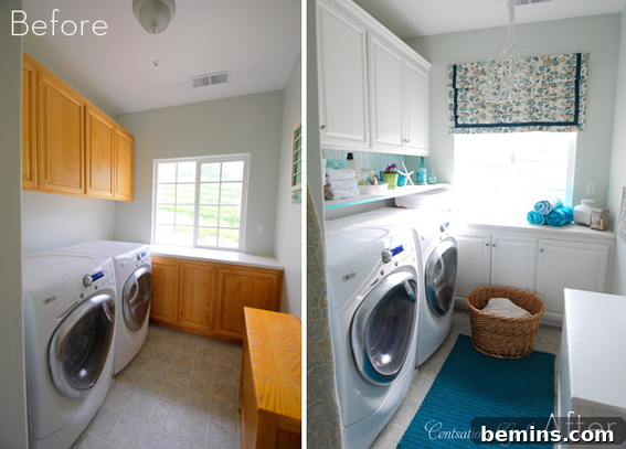Top Laundry Room Transformations 4 Laundry room with painted cabinets