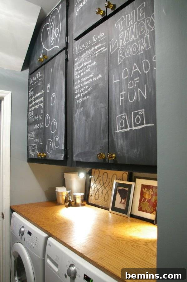 Top Laundry Room Transformations 32 Chalkboard laundry room cabinets