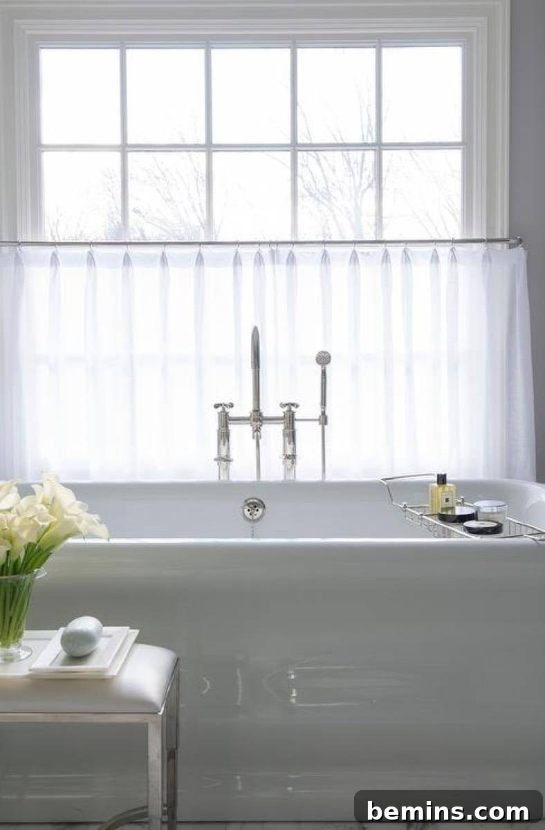 Café Curtains in a Bathroom