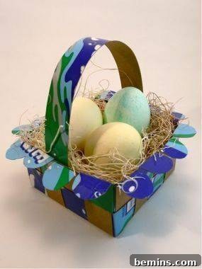 DIY Cardboard Box Easter Basket
