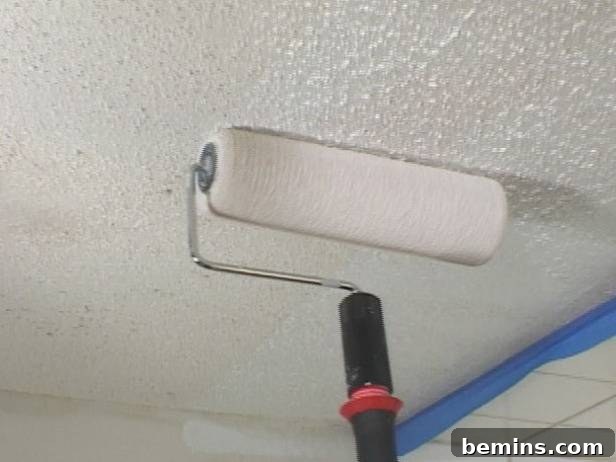 Painting a popcorn ceiling