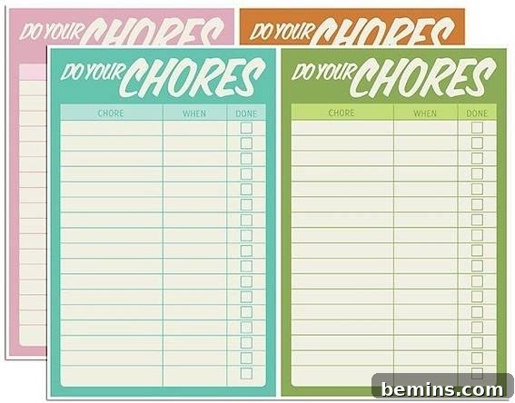 Cleaning with Kids: Age-Appropriate Chores and Fun Strategies 3 Chore Chart Example for Early Elementary Students