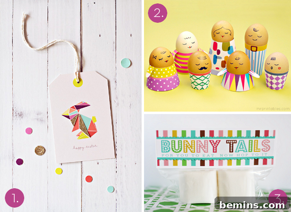 Origami Bunny Tag Easter Printable
