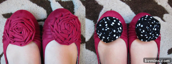 Shoe makeover with leather trim