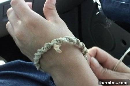 Hemp bracelet on a wrist