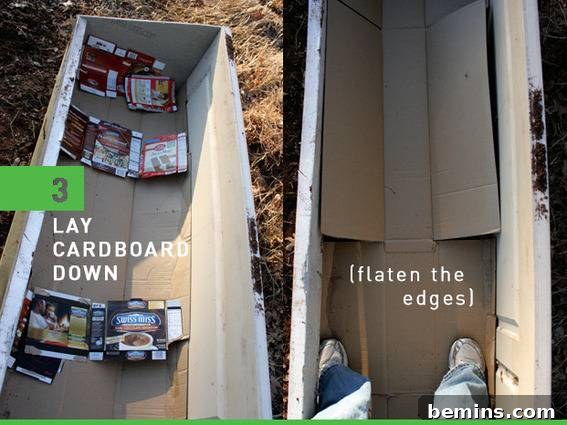 Overlapping Cardboard for Weed Prevention