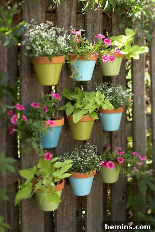 Garden techniques, try vertically arranging the planters to give a different dimension.