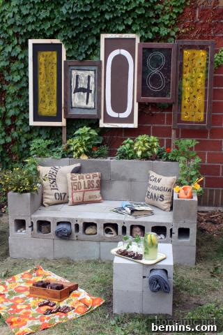 DIY Cinderblock Bench with a Modern Twist