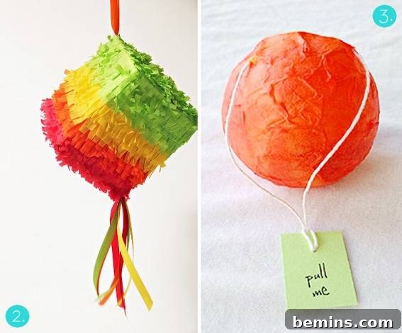 Sombrero and Burro Mini Piñatas DIY