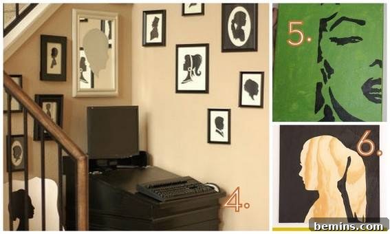 Creative Silhouette Wall Art: 12 DIY Projects 3 Family silhouettes painted on fabric