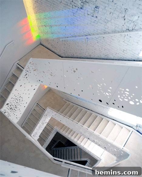 Rainbow stairwell at NYU Philosophy Department