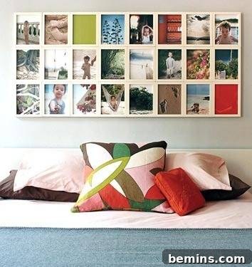 Creative DIY Photo Displays: 10 Unique Wall Art Ideas 3 A collection of small frames adhered together to create a larger display.