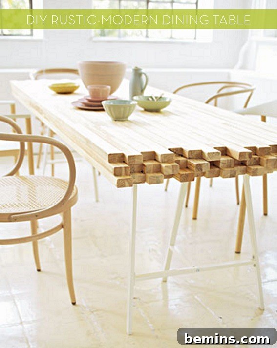 Rustic Modern DIY Wood Dining Table