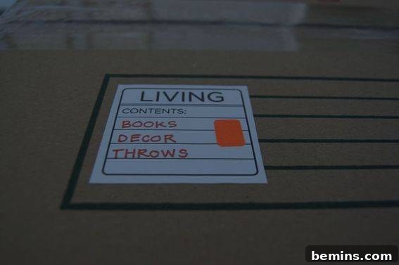 Boxes labeled and ready for moving