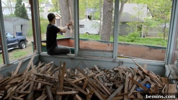Week 3: Bedroom Ceiling Demolition (Video) 7 Cleared Room after Demolition