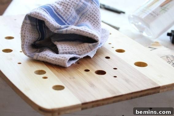 Rubbing Mineral Oil into the Cooling Board