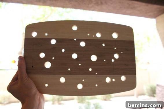 Wooden Cooling Board Resembling Swiss Cheese