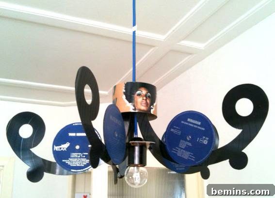 Vinyl Record Chandelier