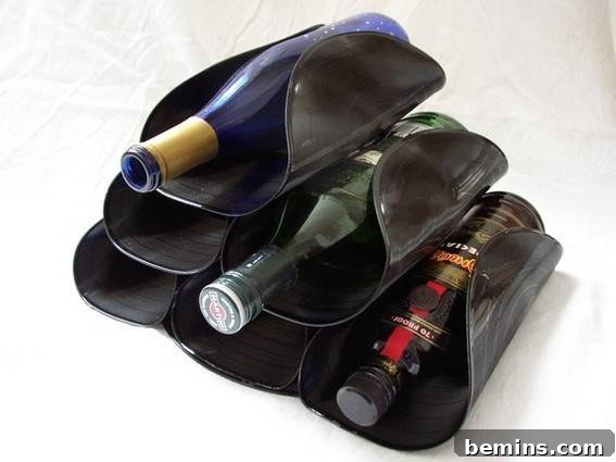 Vinyl Record Wine Rack