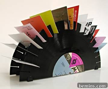 Vinyl Record Business Card Holder