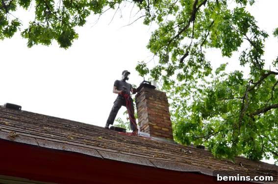 Chimney Demolition in Progress