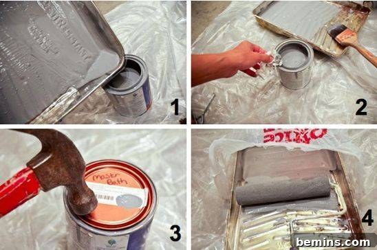Paint Like a Pro: Insider Tips and Techniques 7 Man storing remaining paint in paint tin step by step.