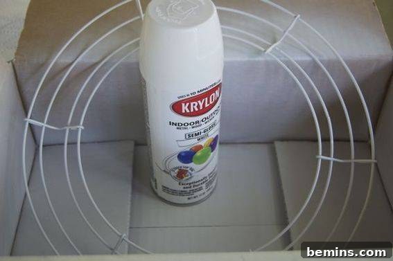 Spray Painting the Wreath Frame