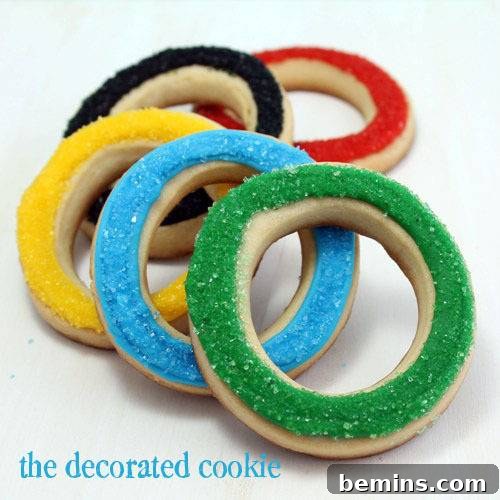 Colorful decorative donuts shaped cookies craft.