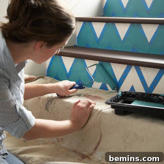 Chevron Staircase Design