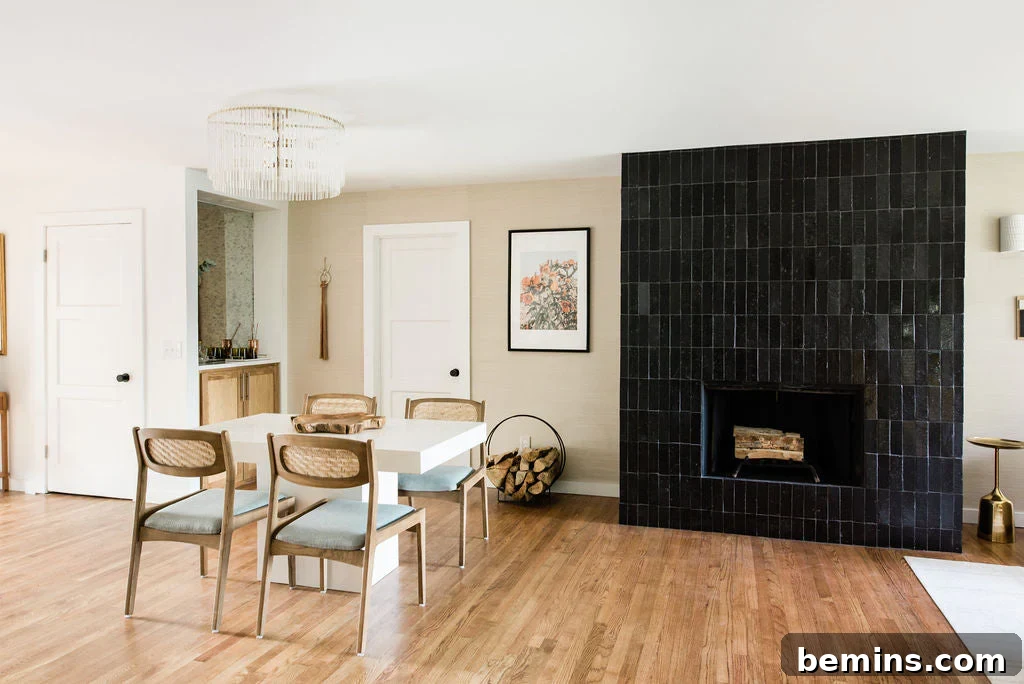 Inspired Fireplace Tile Designs for a Warm Home 15 black fireplace tiles