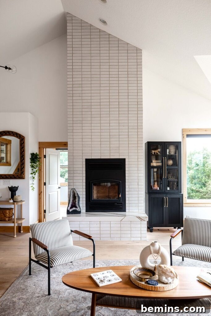 Mid-Century Modern Fireplace Adding Height