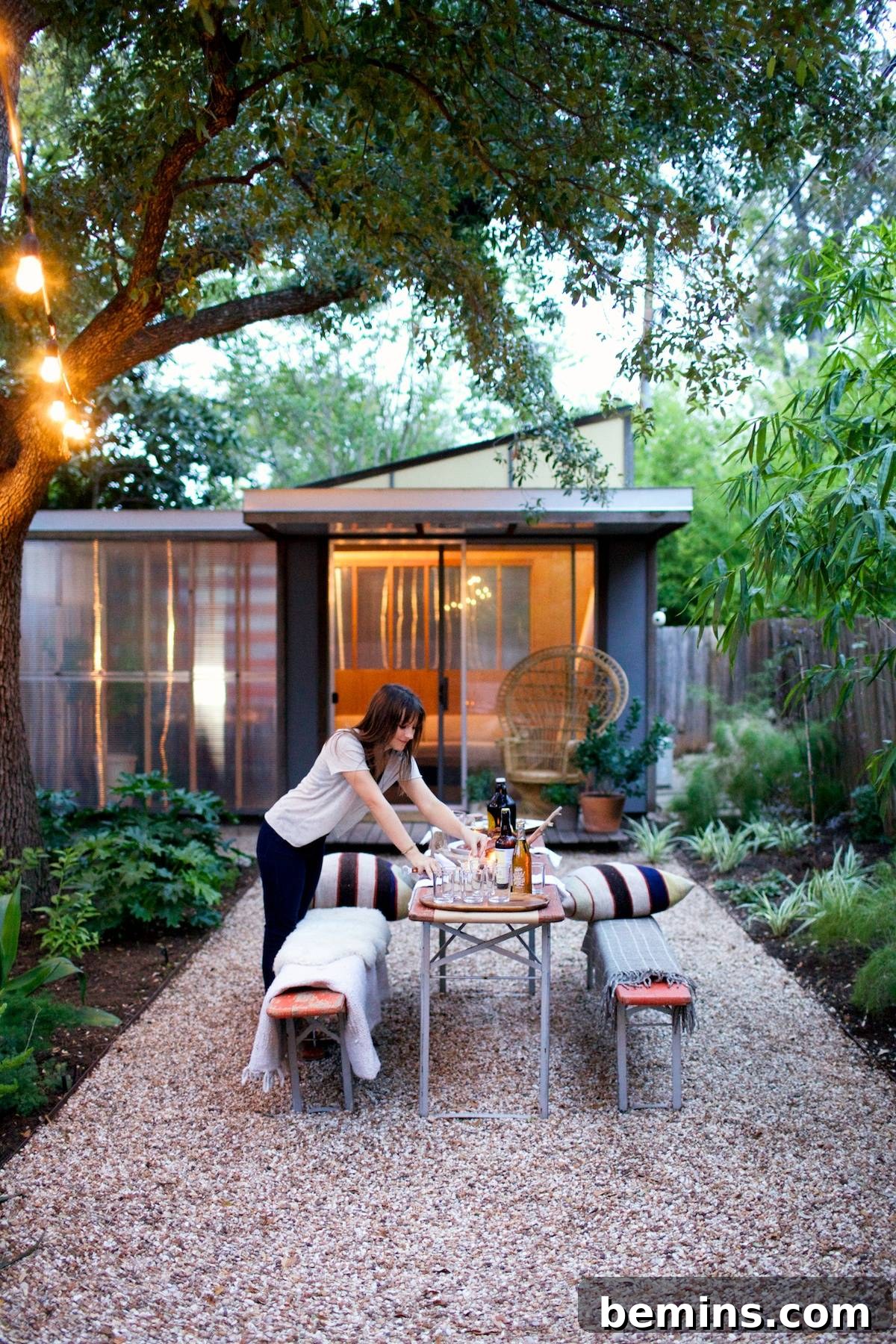 Crafting Your Dream Spring Garden: A Comprehensive Guide 8 Backyard garden space with lights