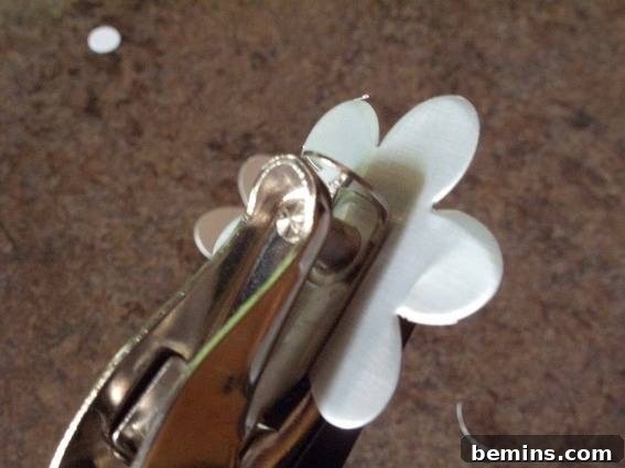 Punching a hole in the flower