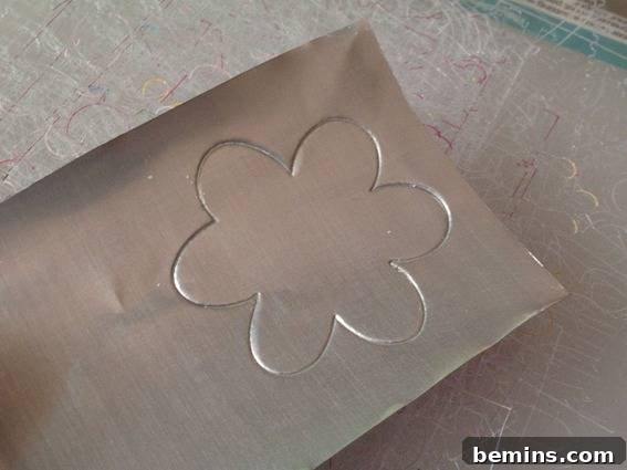 Cut aluminum flower shapes