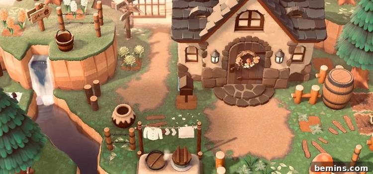A cozy and inviting Animal Crossing village, showcasing the crossover between Cottagecore and gaming.
