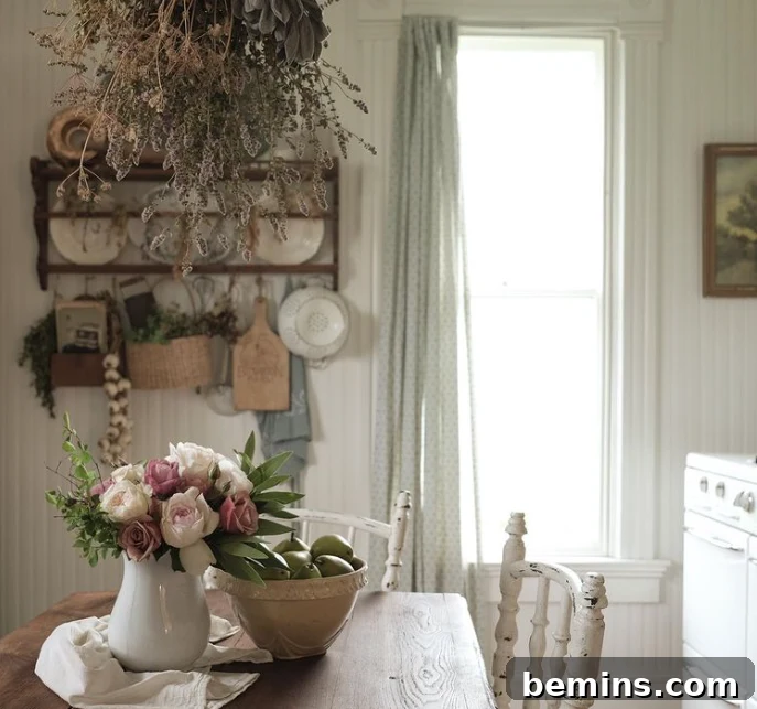 A Cottagecore farmhouse kitchen from Bryarton Farms, featuring rustic elements and natural light.