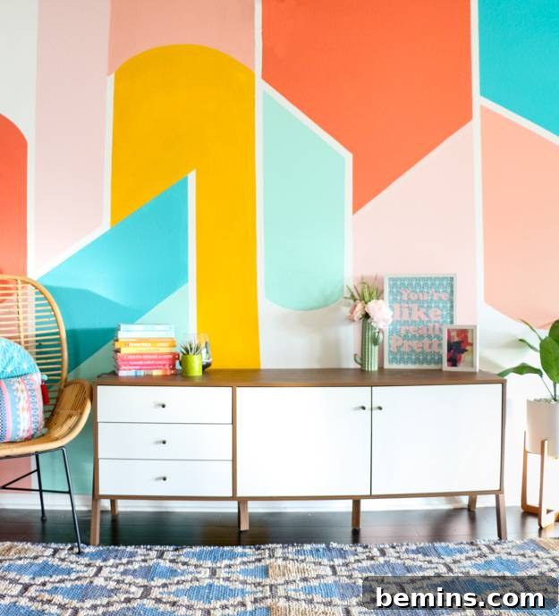 Easy, DIY painted accent wall from akailochiclife.com.