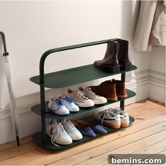 Hallway shoe storage rack