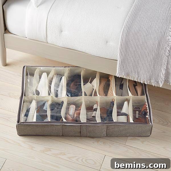 Under bed shoe storage