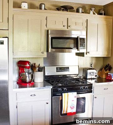 After: Josette and Peter's updated kitchen with textured and painted cabinets