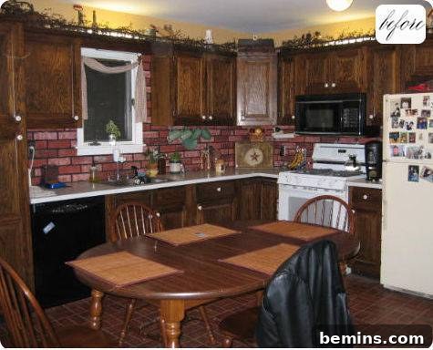 Before: Holly's kitchen before the turquoise cabinet makeover