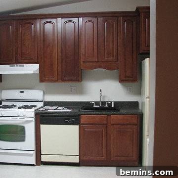 Before: Lauren's dark and heavy kitchen before the makeover