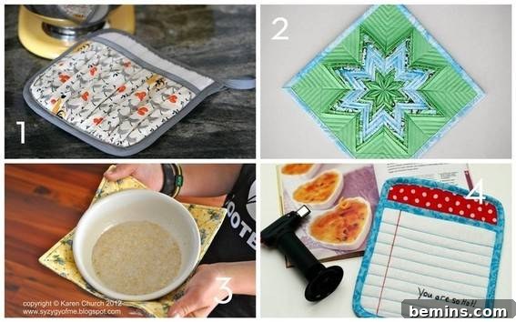 Ruffled hot pad and folded star pot holder