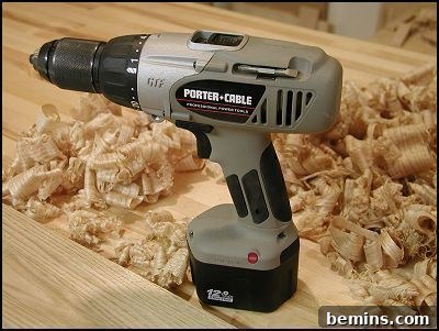 Cordless drill/driver on a wooden surface