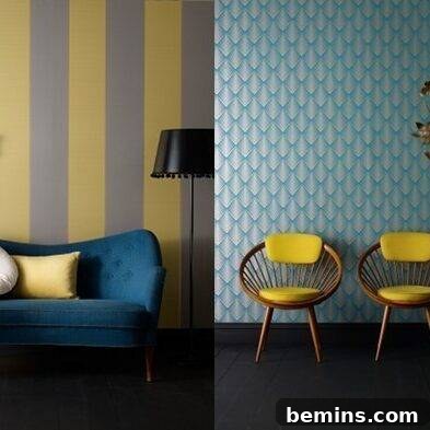 "A Wall Beautified with Wallpapers"