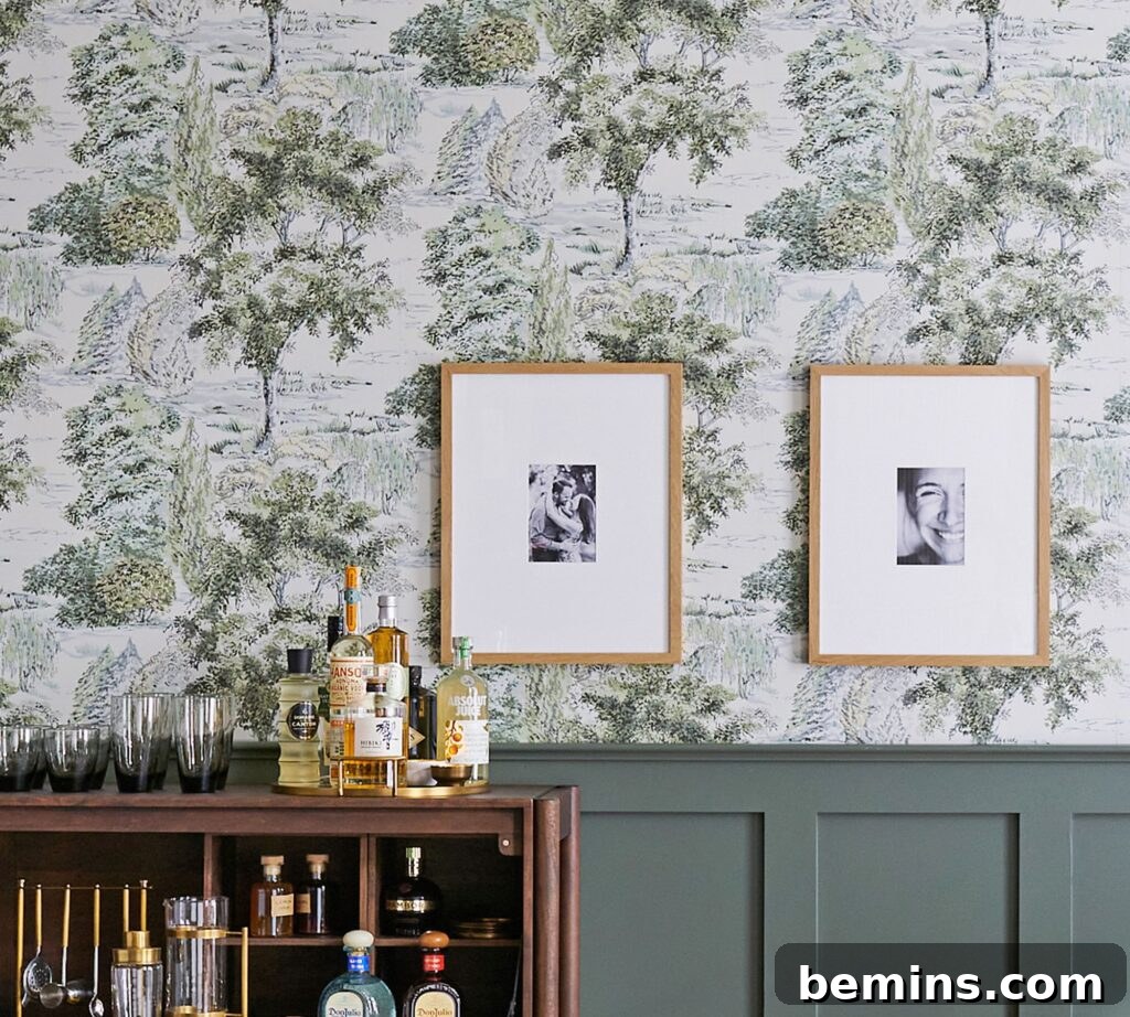 Scenic Tree Toile Removable Wallpaper from Pottery Barn.